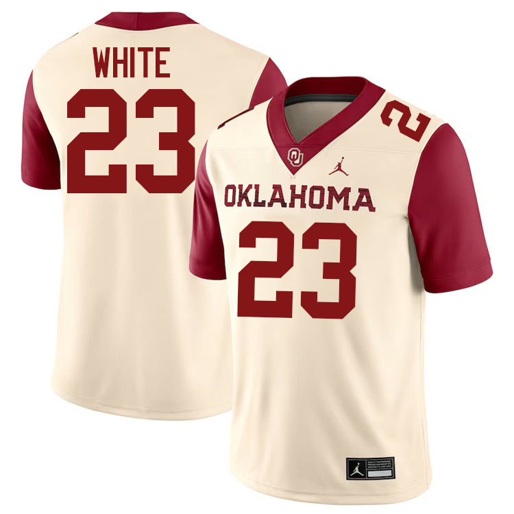 DaShaun White Oklahoma Sooners Jersey,Oklahoma Sooners Football Uniforms,Jersey-Cream